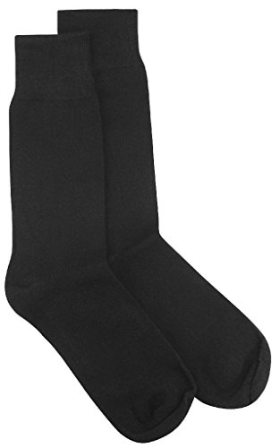 3 Pair of Biagio Solid Men's BLACK Color COTTON Dress SOCKS