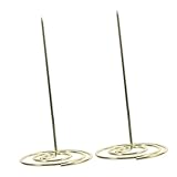 OFFSCH 2 Teiliges Goldenes Menüspieß aus Metall Stabiler Runder Sockel Sichere Spitze Multifunktionaler Zettelhalter für Rechnungen Quittungen und Notizen für Büro Restaurant und