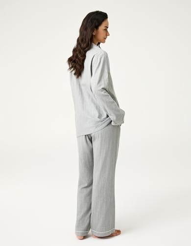 Image of BESTOUCH Womens Pajama Sets: 100% Cotton Muslin Linen Feel | Button Soft Comfy Breathable Classic Sleep Pjs 2 Piece