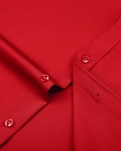 J.VER Men's Dress Shirts Solid Long Sleeve Stretch Wrinkle-Free Formal Shirt Business Casual Button Down Shirts