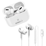 Gshield Kit Earbuds Fone de Ouvido Bluetooth GPro Air + Fone de Ouvido com Fio Tipo C Dual Air 1,2m, Branco