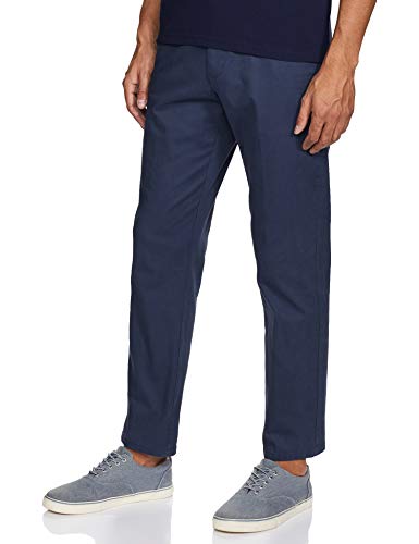 Image of Marks & Spencer Mens Solid Mid Rise Regular Fit Chinos
