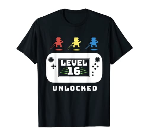 Nivel 16 Desbloqueado! Lindo divertido 16 Video Gamer Regalo de cumpleaños Camiseta