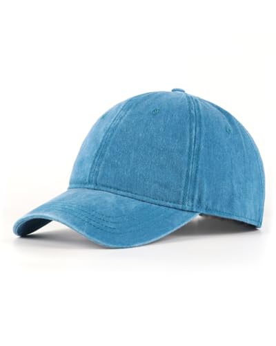 Image of XXL Baseball Cap For Big Heads, Soft Crown Washed Dad Hat, Oversized Denim Cap For Men Women Golf, Travel, Daily Wear