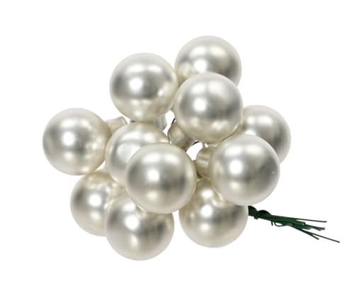 Weihnachtskugeln am Draht Glas 2cm x 12 Stück Spiegelbeeren Mini...