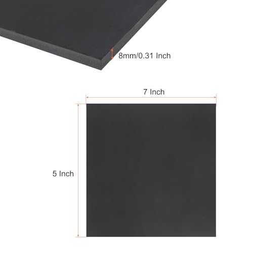 Image of Expanded PVC Plastic Sheet 5 /16 inch Thick, 5 inchx7 inch Lightweight Rigid Foam Sheet, [for Crafts Signage Displays Digital Screen Printing] - Black / 1 Pcs