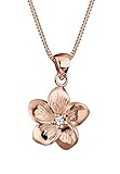Frangipani Blüte mit echtem Diamanten (0.03 ct.)