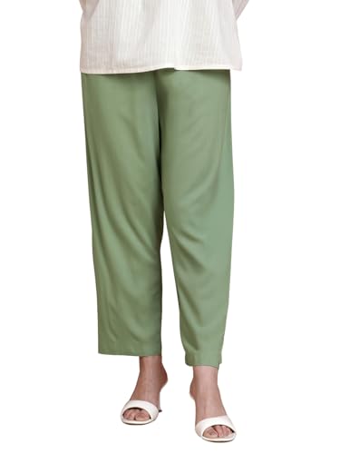 Image of TWIN BIRDS Women Viscose Kurti Pants | Straight Fit Ethnic Daily Trousers