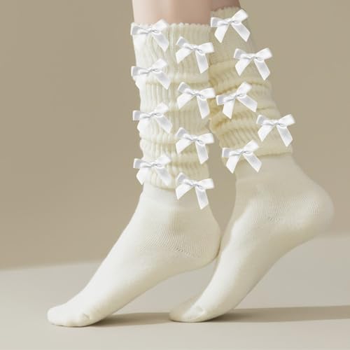 Image of 30pcs Bow Charms for Socks Mini Ribbon Bow Junk Socks Charms Brooch Pins Girly Y2K Decorative Pins for Shoes Shirts Hats Socks Gloves Crafts Coquette Safety Pins Accessories Bulk (White)