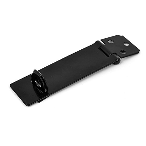 Image of uxcell Cupboard Door Safety Padlock Latch Hasp Staple Black 5 inch Long