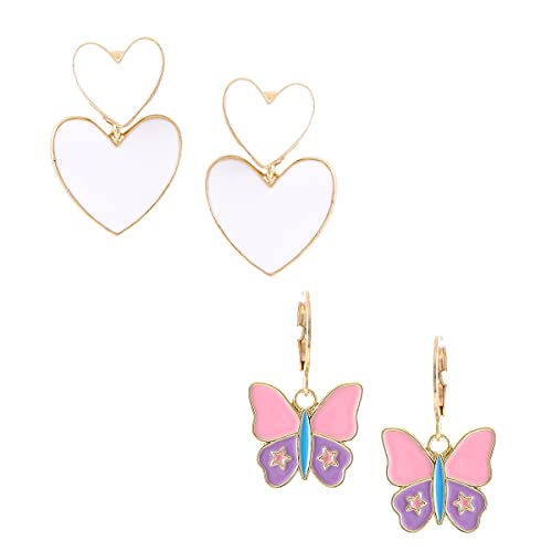 Image of Yellow Chimes Fashion Women Combo Earrings Set | 2 Pairs Korean Style White Earrings