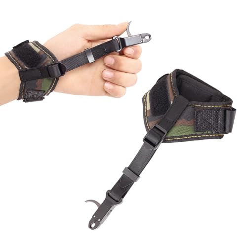 KURUGEILI Archery Compound Bow Release Aid Wristband Release Aids 360 Adjustable Thumb Trigger Caliper for Right/Left Hand