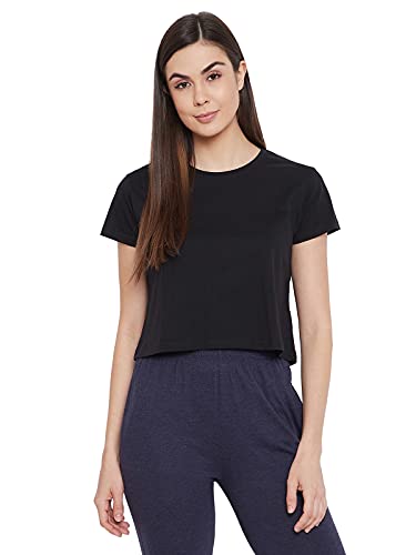 Image of Clovia Women's Cotton Chic Basic Short Sleeve Crop Tees