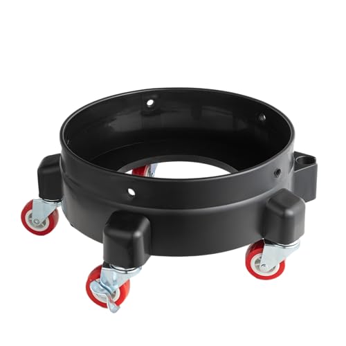 SGCB Pro 11.5 Inch Bucket Dolly Removable Rolling Bucket Dolly Easy Push 5 Roll Swivel Casters to Move 360 Degree Turning for 5 Gallon Buckets Car Wash System Detailing Smoother Maneuvering Black