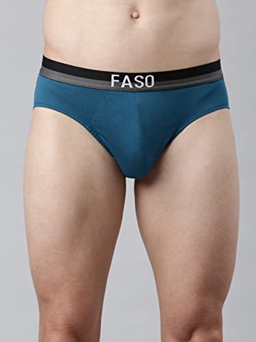 Image of FASO Men's Cotton Briefs | Ultra-Soft Durable Waistband | Modern Square Cut Fit | Tagless & Label-Free Comfort
