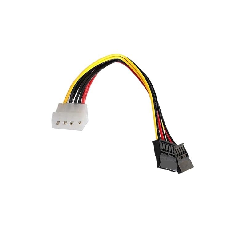 Cavo di alimentazione SATA a Y per driver rigido SATA a 4 pin Mo+lex IDE a 2 Serial ATA, cavo adattatore per doppio disco rigido (da Molex a 3 x SATA)