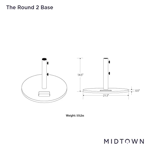 Image of Midtown Umbrellas Round 2 - Base with Wheels, Up to 55 lb Capacity, White