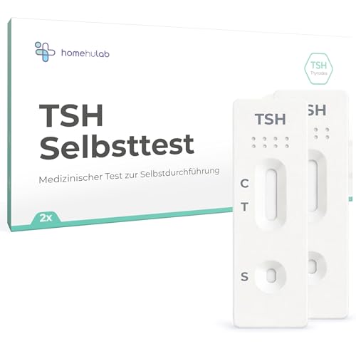 2x Schilddrüsenunterfunktion Test (TSH) einfacher Selbsttest bei Symptomen wie Müdigkeit oder Kälteempfinden für zuhause ohne Labor mit sofortigem Ergebnis Weiß