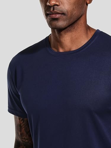 Men's Sports T-Shirts 5 Pack Quick Dry Moisture Wicking Breathable Plain Short Sleeve Crew Neck Sports Gym Running Workout