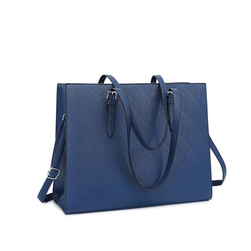Laptop Bag for Women, 15.6 Inch Computer Bag Large PU Leather Tote Bag for Work School, Briefcase for Women Shoulder Bag