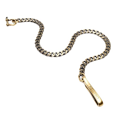 newtro Strong Leash Biker Key Wallet Chain Trucker Jean Pants Chain for Men Silver Black Gold 17" 24" D06