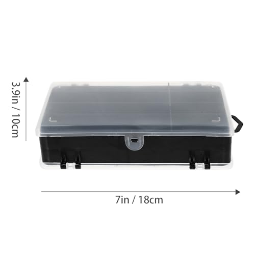 Caisse de rangement pour matériel de pêche avec boîte à appâts double face