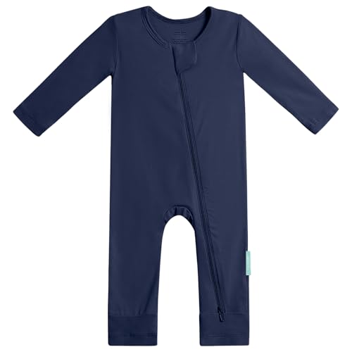 Image of PurComfy Baby Long Sleeve Romper Jumpsuit, Premium Soft Rayon One Piece Pajamas Boy Girl 2-Way Zipper Coverall Sleeper