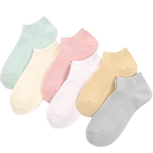 5 pares de calcetines de tubo medio para mujer, delgados, simples y versátiles, Medias de red, mezcla de 5 colores japoneses y coreanos, talla única