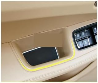 Fit for Porsche Fit for Macan 2014-2018 Door Holder Armrest Storage Box Container Tray Car Organizer Styling Accessories Center Console Tray (Color : Front 2 Doors Khaki)