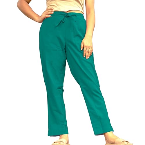 Image of Women's Cotton Regular Fit Trousers - Comfortable and Stylish Casual Office Wear Kurti Pants for Daily Use, Soft and Breathable Fabric