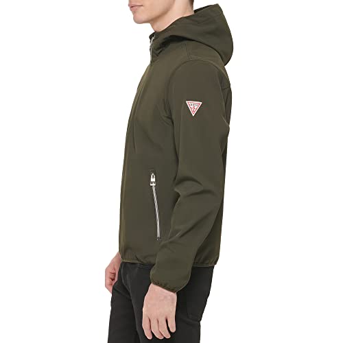 GUESS Men's Softshell Long Sleeve Hood Jacket3