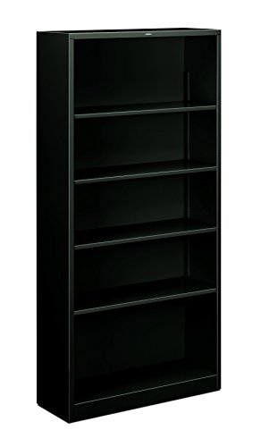 Image of HON Metal Bookcase - Bookcase with Two Shelves, 34-1 /2w x 12-5 /8d x 72h, Black (S30ABCP)