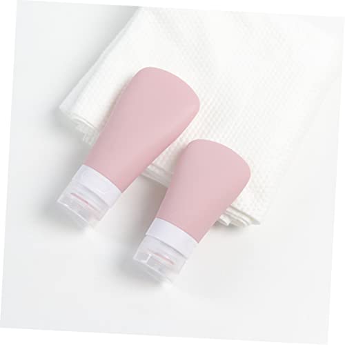 FOMIYES 4 Pçs Recipiente De Silicone Rosa Maquiagem Dispensador De Sabonete De Creme De Silicone Vaz