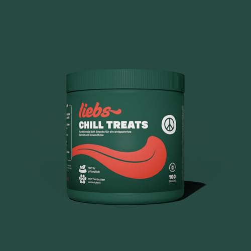 liebs Hunde Supplement Entspannung & Anti-Stress (1 x 300g) | Entspannungs Snack Hunde – Unterstützt Beruhigung - Stress & Angst | Beruhigende Chews für Hunde