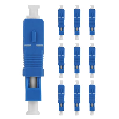 Jectse Adaptador de Fibra óptica Híbrido SC Macho a LC Hembra Convertidor para Redes de Telecomunicaciones, Redes Ethernet y Equipos de Comunicación óptica, 10 Unidades