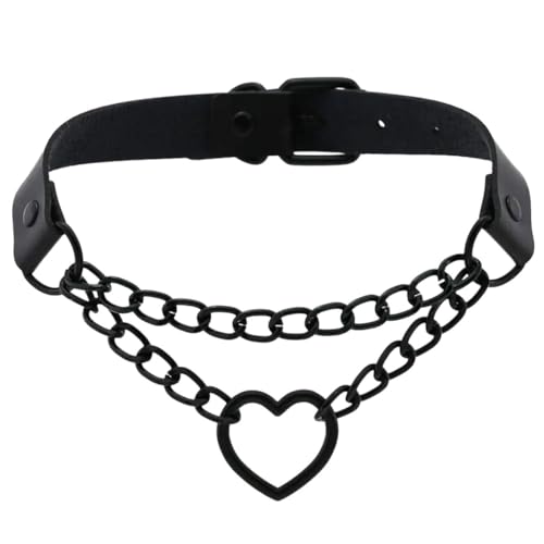 Colliers punk en cuir ajustables contre les ras de cou inconfortables pour femmes