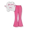 Voxikidio Size 7 8 Girls Outfits Fall Butterfly Long Sleeve Sweatshirt and Flared Pants 2Pcs Fall Winter Clothing Kids Clothes Size 7 8