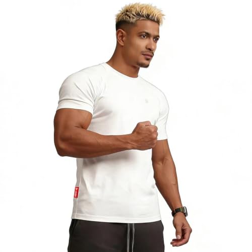 Image of Casual Short Sleeve Crew Neck Classic Wicking Breathable Fitness Muscle Athletic T Shirts Mens