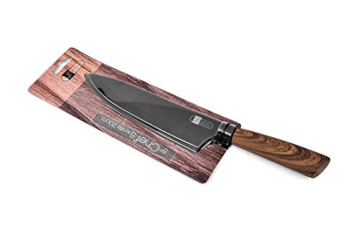 Faca do Chef com Lâmina de Aço Inox James.F Black Wood 32CM