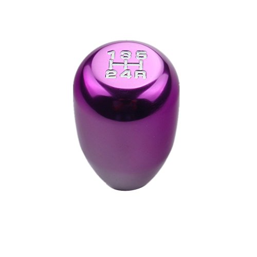 Dewhel 5 Speed Manual Gearbox Shift Knob M12x1.25 Screw On Aluminum Purple