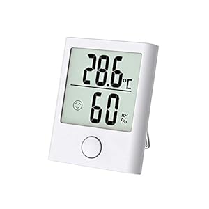 Thermometer Hygrometer, DELAISUS luchtvochtigheidsmeter digitale Thermo-hygrometer binnen hydrometer vocht digitaal met hoge nauwkeurigheid, geschikt voor babykamer, woonkamer, kantoor wit