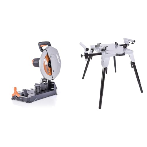 Evolution Scie à tronçonner multi-matériaux R355CPS Evolution Power Tools, 355 mm & Power Tools 005-0002 Support de tronçonneuse à métaux avec raccord...