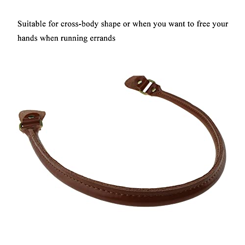 HAHIYO Purse Handle Replacement Cowhide Leather Handle Strap Shoulder Handbag Tote Belt Sturdy Easy Clip on Attach Stay on Not Slip off Not Leave Mark on Body 24.4inch 2PCS4