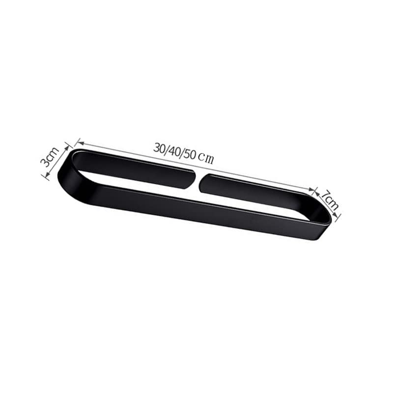 Barre de serviette de salle de bain 40 cm en aluminium noir mat sans perçage - 3