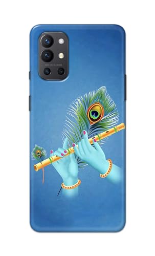 Image of PRINTFIDAA Printed Hard Back Cover Case for OnePlus 9R 5G Back Cover (Flute in Krishna Hands) -112