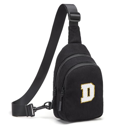 Image of Viverte Small Corduroy Sling Bag Initial Crossbody Bag Fanny Pack for Girls Personalized Birthday Gifts for Teen Girls Gifts