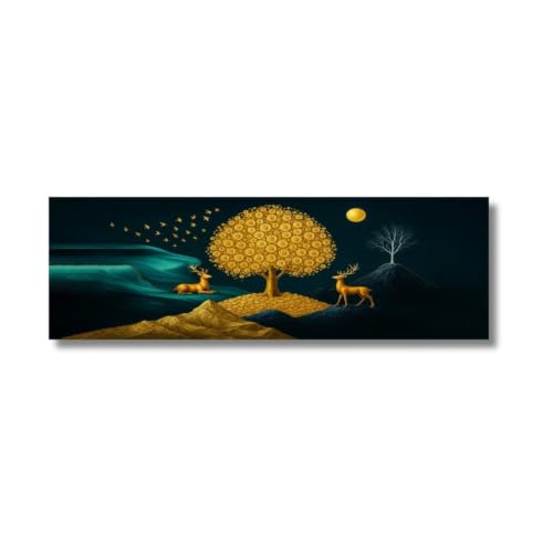 Image of Golden Sunset Printed AC Dust Cover for Indoor Split AC 1.5 Ton | Air Conditioning Dust Cover, Folding Designer, 97 x 31 x 21.5cm