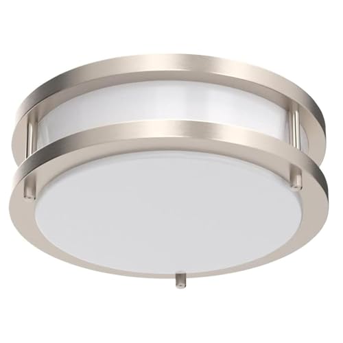 Drosbey 24W LED Ceiling Light Fixture, 10in Flush Mount Light Fixture, Ceiling Lamp for Bedroom, Kitchen, Bathroom, Hallway, Laundry Room, Super Bright 2200 Lumens, 5000K Daylight White