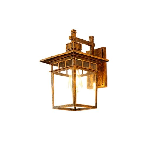 Applique murale extérieure E27 de style lanterne industrielle en bronze