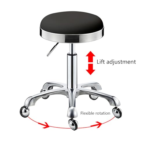 Tabouret pivotant bleu réglable en hauteur avec roulettes robustes